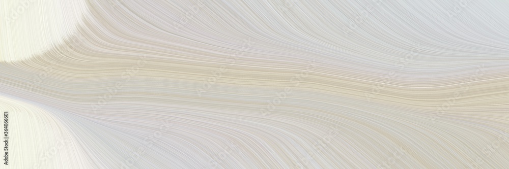 Poster abstract artistic designed horizontal banner with pastel gray, linen and ash gray colors. fluid curved lines with dynamic flowing waves and curves for poster or canvas