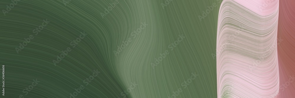 Poster abstract colorful horizontal header with dark olive green, silver and gray gray colors. fluid curved flowing waves and curves for poster or canvas