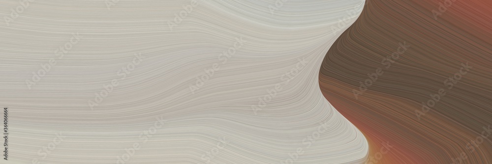 Poster abstract colorful banner with ash gray, pastel brown and rosy brown colors. fluid curved lines with dynamic flowing waves and curves for poster or canvas