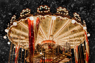 Carousel on Christmas Fair in night illumination © Gioia
