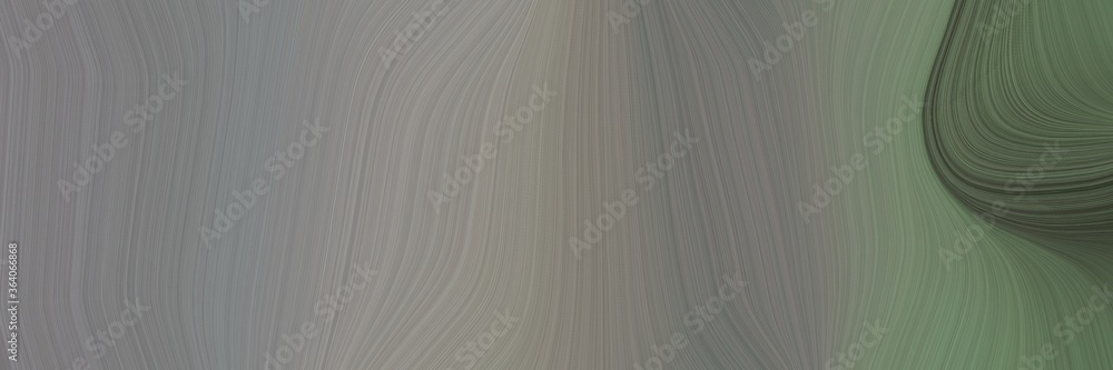 Poster abstract flowing horizontal banner with gray gray, dark slate gray and dark gray colors. fluid curved lines with dynamic flowing waves and curves for poster or canvas