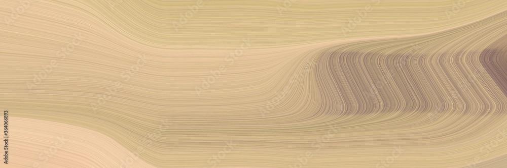 Poster abstract moving horizontal header with tan, pastel brown and rosy brown colors. fluid curved flowing