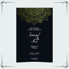 Mandala template with elegant, classic elements. Great for invitation, flyer, menu, brochure, background Premium Vector
