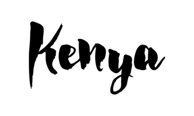 Kenya Country Name Handwritten Text Calligraphy