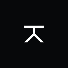 Minimal elegant monogram art logo. Outstanding professional trendy awesome artistic TY YT initial based Alphabet icon logo. Premium Business logo white color on black background