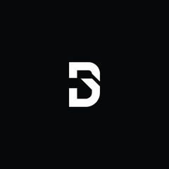 Minimal elegant monogram art logo. Outstanding professional trendy awesome artistic BD DB initial based Alphabet icon logo. Premium Business logo white color on black background