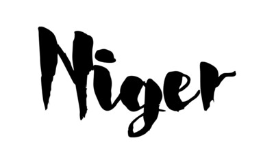 Niger Country Name Handwritten Text