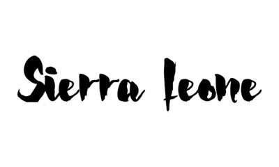 Sierra Leone Handwritten Font Calligraphy Black Color Text 
on White Background
