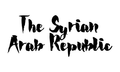 The Syrian Arab Republic Country Name Handwritten Text Calligraphy