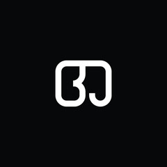 Minimal elegant monogram art logo. Outstanding professional trendy awesome artistic BJ JB initial based Alphabet icon logo. Premium Business logo white color on black background
