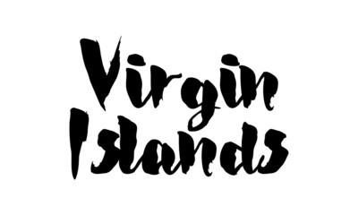 Virgin Island Country Name Handwritten Text Calligraphy