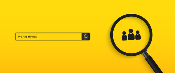 Minimal we are hiring background, job vacancy concept