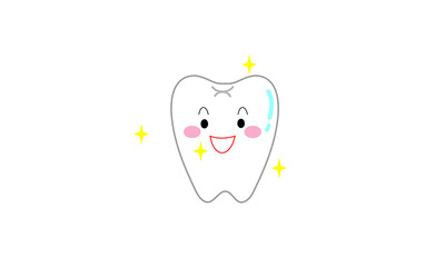 かわいい白い歯のキャラクター