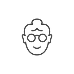 Old woman line outline icon