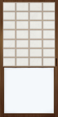 雪見障子のイラスト　裏側　戸　和室　日本家屋