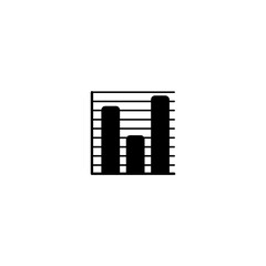 Bar chart vector icon. Isolated increasing, decreasing graph bar illustration