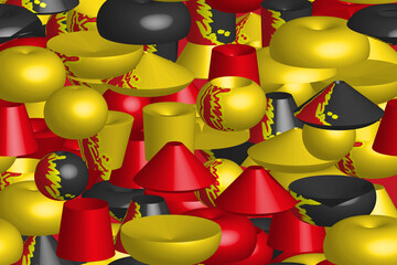 Abstract Color Volume Shapes 3D Illustration