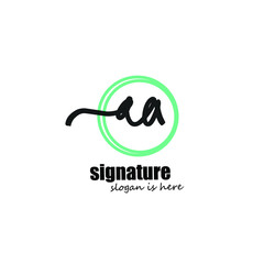 aa initial letter handwriting and signature logo