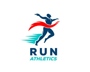 Human athletics Run silhouette logo symbol design illustration