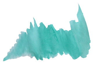 Watercolor stain. Emerald isolated spot on a white background for text design, web. Watercolor texture abstract element for card, wallpaper, print. Watercolor illustration for art design.