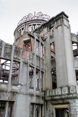 The Atomic Dome, ex Hiroshima Industrial Promotion Hall, destroyed by the first Atomic bomb in war,...