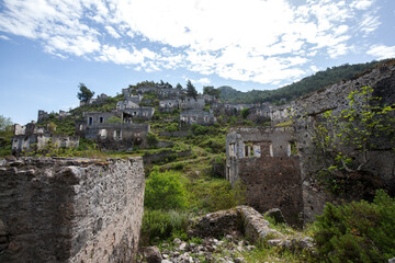 Fototapeta na wymiar Kayakoy as known Turkish ghost town, Fethiye, Turkey