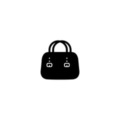 Womans handbag flat vector Icon. Isolated women leather hand bag illustration
