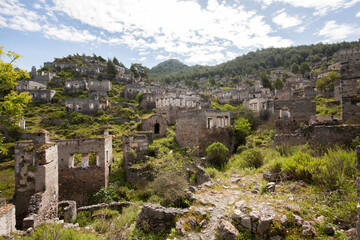 Fototapeta na wymiar Kayakoy as known Turkish ghost town, Fethiye, Turkey