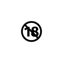 No One Under Eighteen vector icon. Isolated No One Under 18 illustration symbol