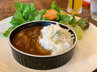 Japanese style chicken curry ready to be served.