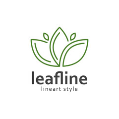 Leaf line art style logo