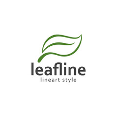 Leaf line art style logo