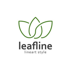 Leaf line art style logo