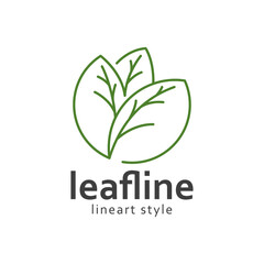 Leaf line art style logo