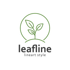 Leaf line art style logo
