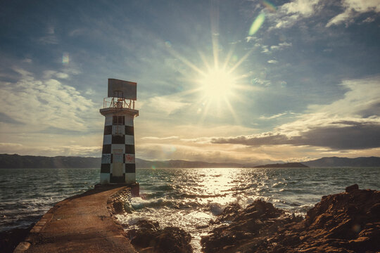 lighthouse at sunset