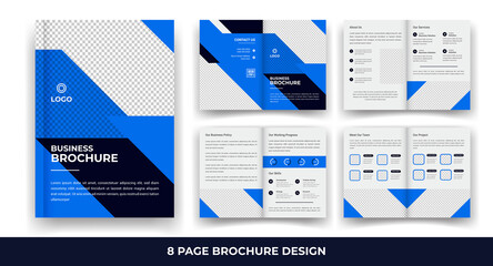 8 Pages creative business brochure template and simple & minimal design template	