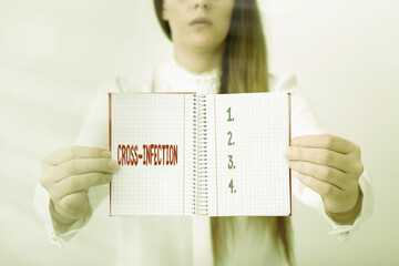Word writing text Cross Infection. Business photo showcasing diseasecausing microorganism...