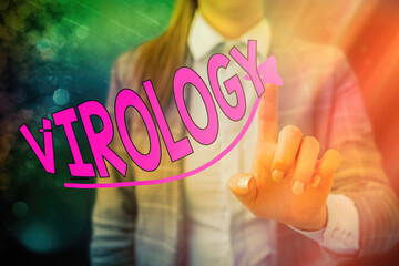 Handwriting text writing Virology. Conceptual photo branch of science dealing with the variety of...