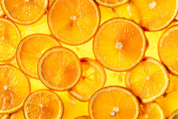 Orange slices background. Citrus fruit. Healthy food concept