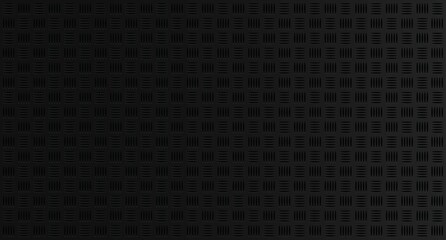 Black Checker plates pattern background texture.