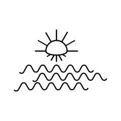 Sunset sun on the sea icon eps ten