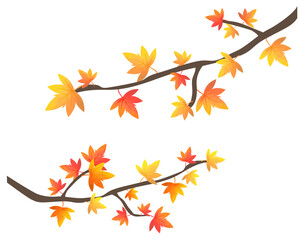 舞い落ちる紅葉のイラスト 紅葉 楓 Wall Mural Nisi