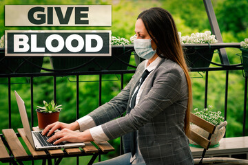 Conceptual hand writing showing Give Blood. Concept meaning an individual voluntarily has blood...