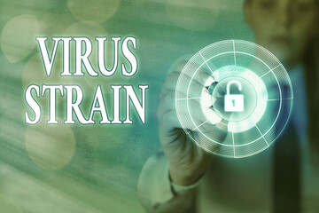 Writing note showing Virus Strain. Business concept for Another genetic variant derived from the...