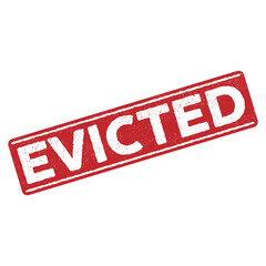 Evicted stamp grunge icon, concept design. Icon for bankruptcy concept design. Evicted sign. Isolated vector illustration of foreclosure.