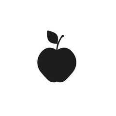 Apple iconnn . Vector illustration. Black apple on white background.