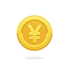 Yen sign icon. Currency sign - money symbol. Yuan coin icon. World economics. Vector money symbol. Bank payment symbol. Vector illustration. Transparent background.