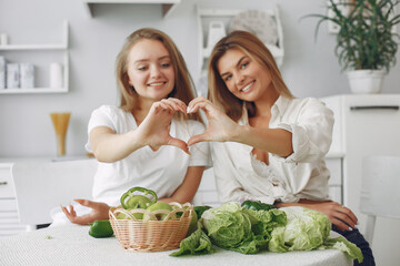 Healthy eating. Dieting and people concept. Blonde with a vegetable.