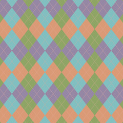 Seamless pattern argyle style. Tartan background. Vector illustration.